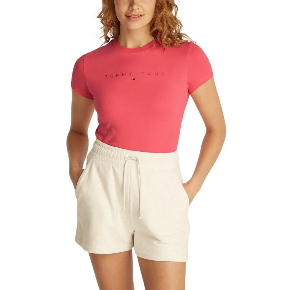 Tommy Hilfiger Jeans Women's Orange Cotton Tops & T-Shirt