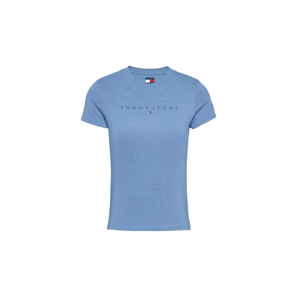 Tommy Hilfiger Jeans Women's Blue Cotton Tops & T-Shirt