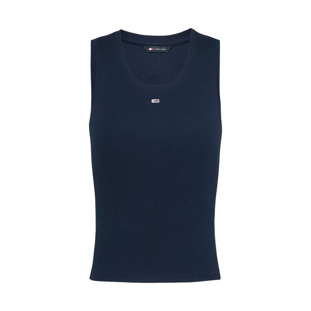 Tommy Hilfiger Jeans Women's Blue Cotton Tops & T-Shirt