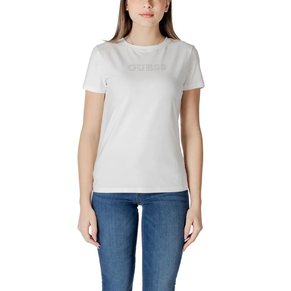 Guess Active Women's White Cotton Tops & T-Shirt
