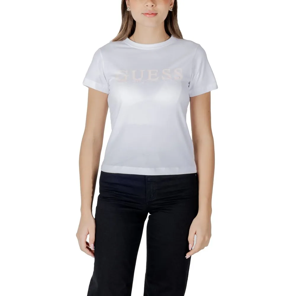 Guess Active Women's White Cotton Tops & T-Shirt