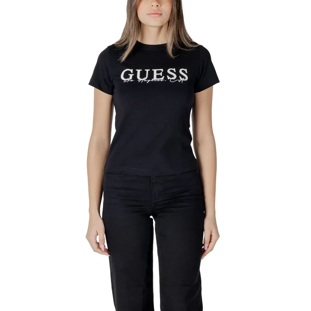 Guess Active Women's Black Cotton Tops & T-Shirt