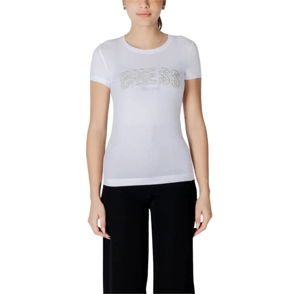 Guess Women's White Cotton Tops & T-Shirt