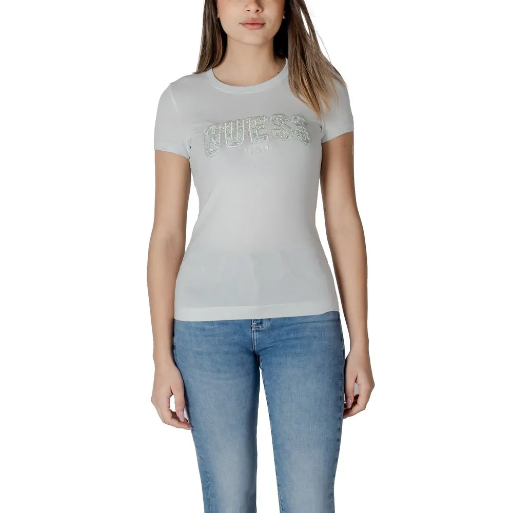 Guess Women's Blue Cotton Tops & T-Shirt