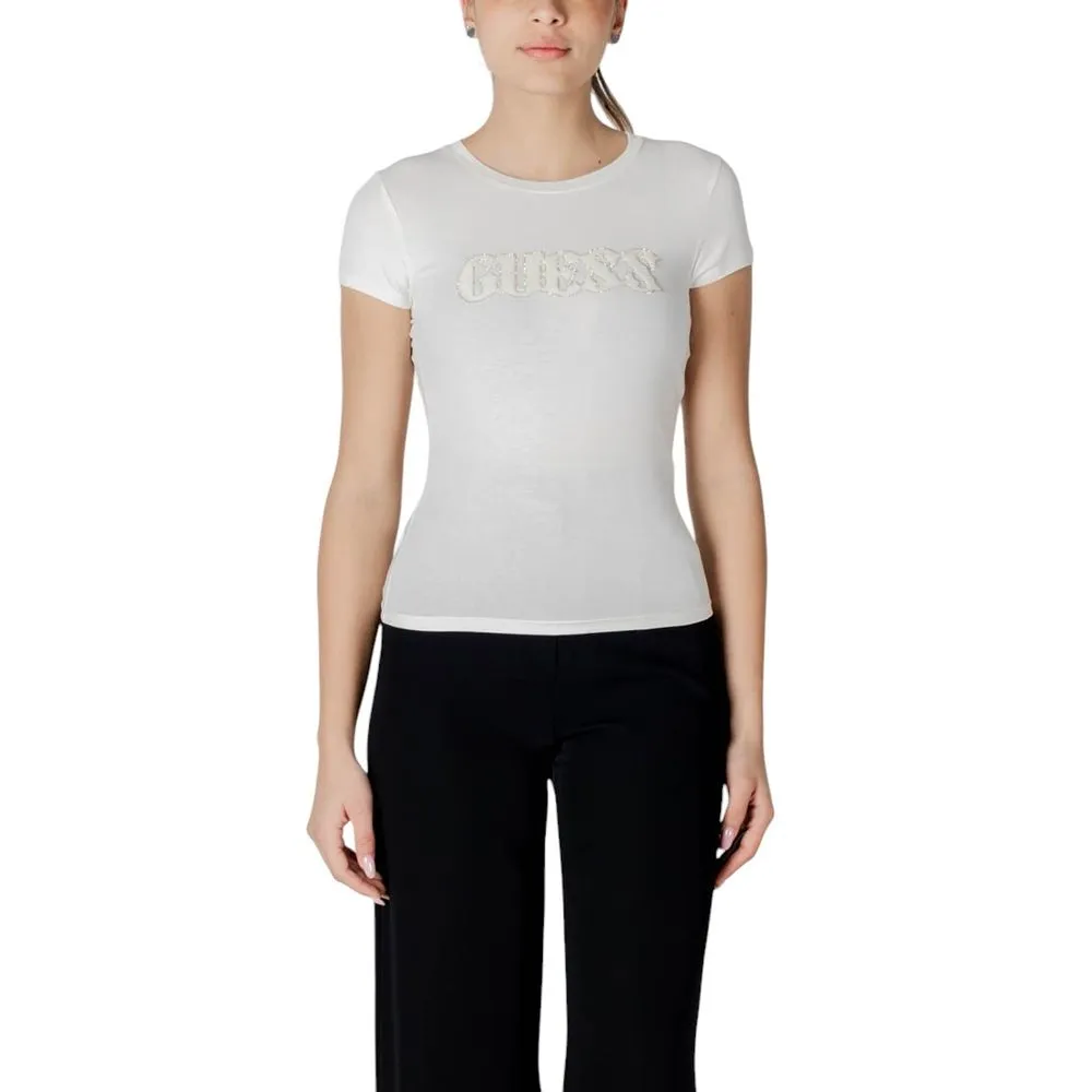 Guess Women's White Cotton Tops & T-Shirt