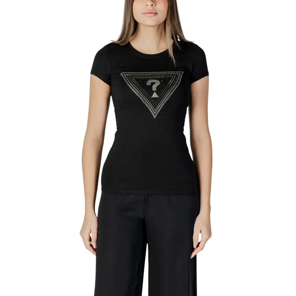 Guess Women's Black Cotton Tops & T-Shirt
