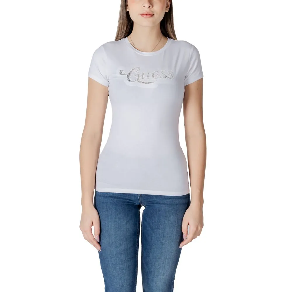 Guess Women's White Cotton Tops & T-Shirt