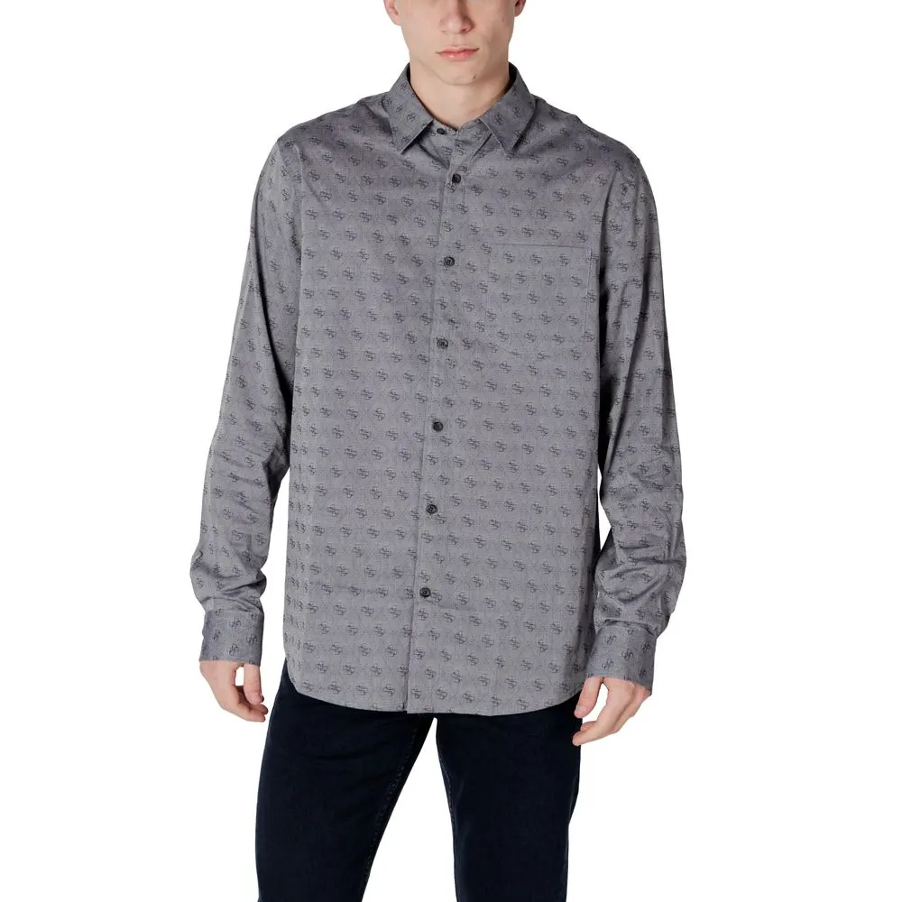 Guess Men's Gray Cotton Shirt