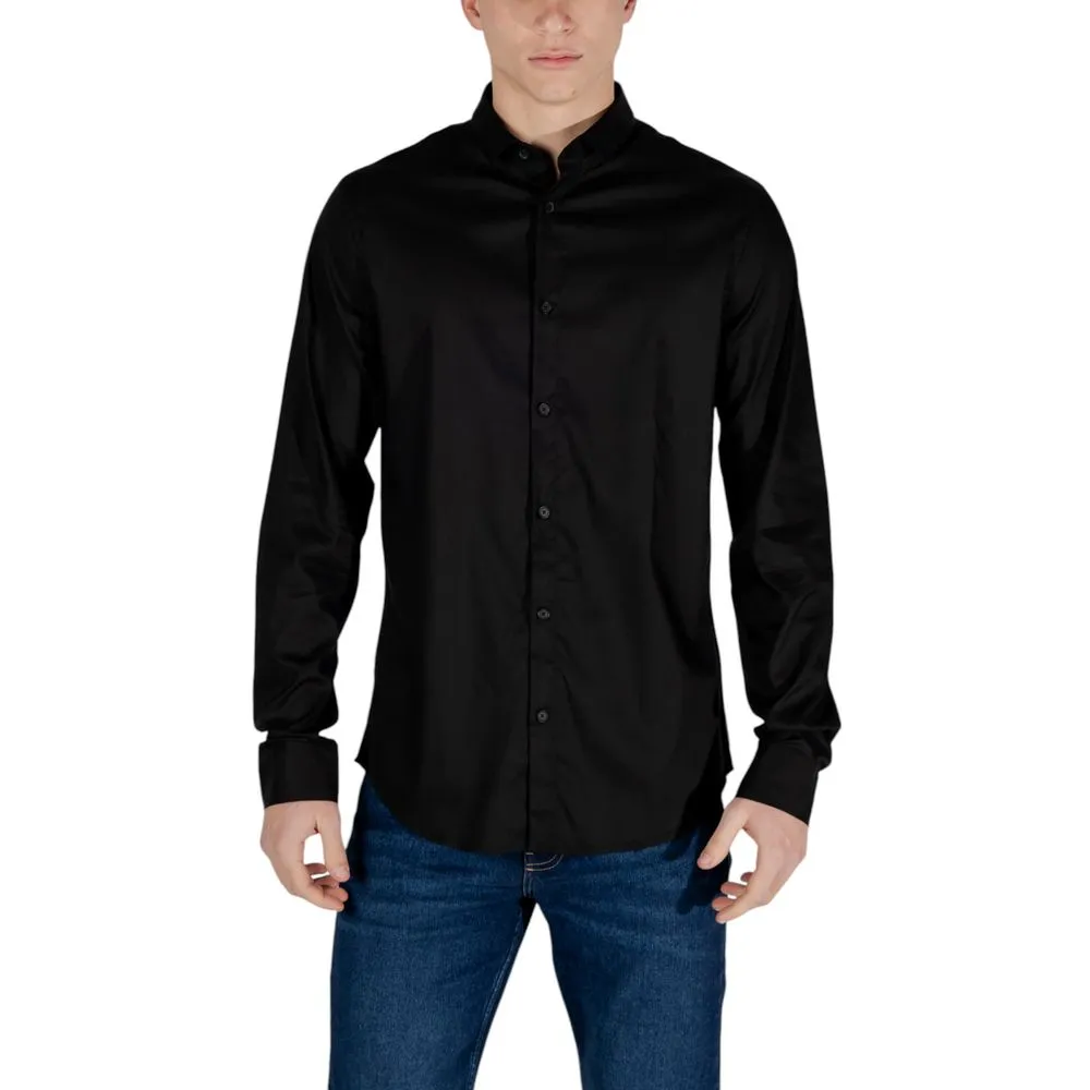 Armani Exchange Men's Black Lyocell Shirt