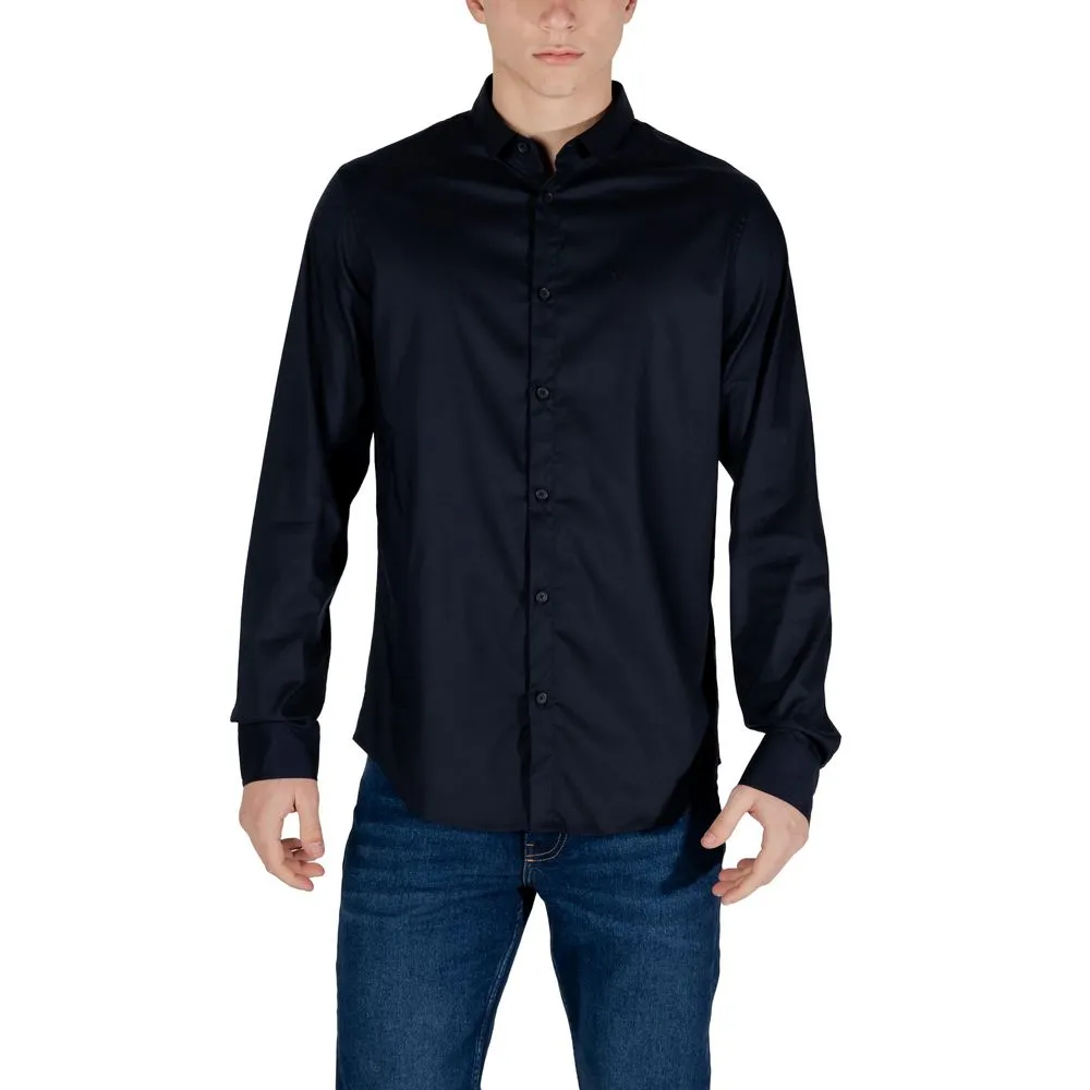 Armani Exchange Men's Blue Lyocell Shirt