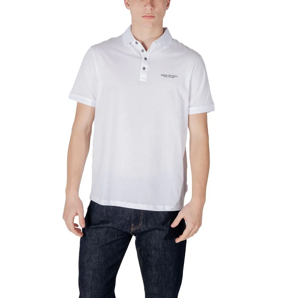 Armani Exchange Men's White Cotton Polo Shirt