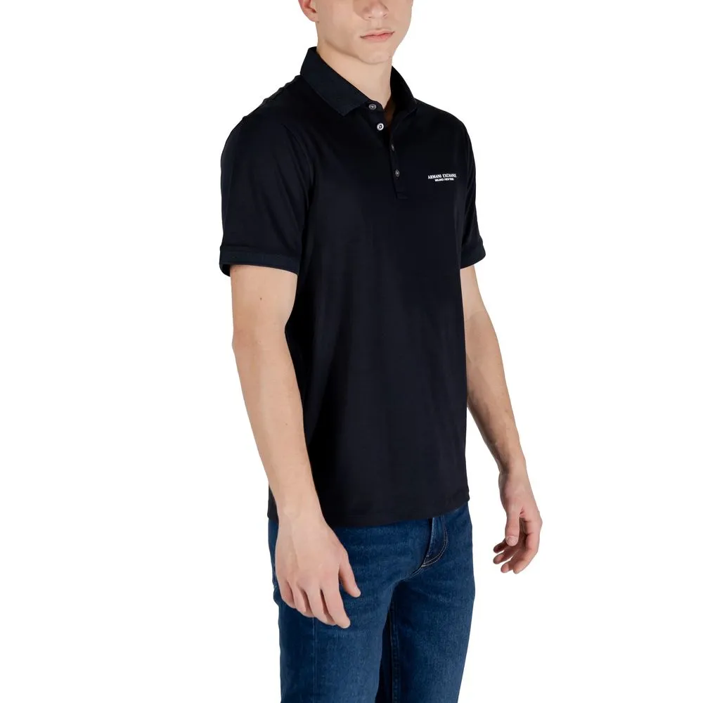 Armani Exchange Men's Blue Cotton Polo Shirt