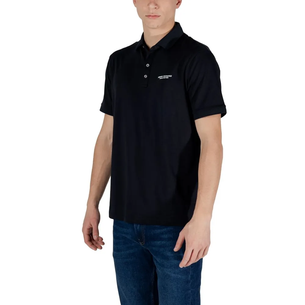 Armani Exchange Men's Blue Cotton Polo Shirt