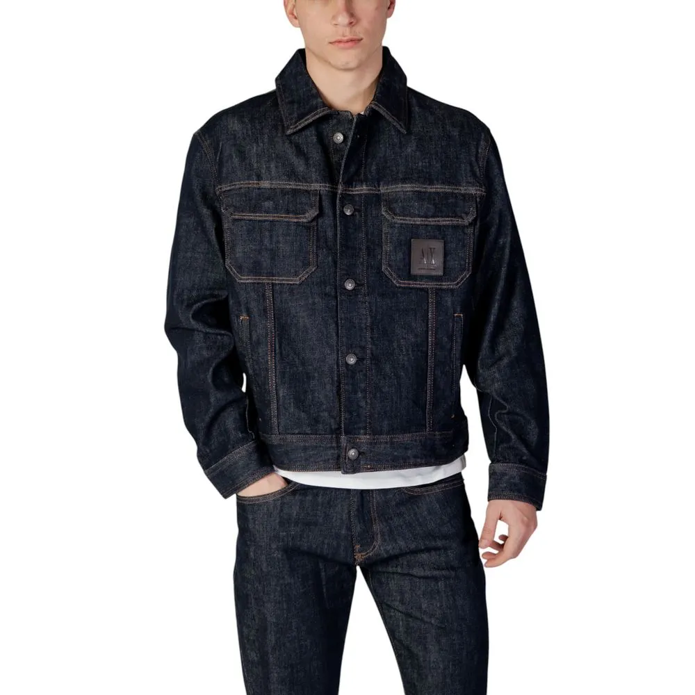 Armani Exchange Men's Blue Cotton Jacket