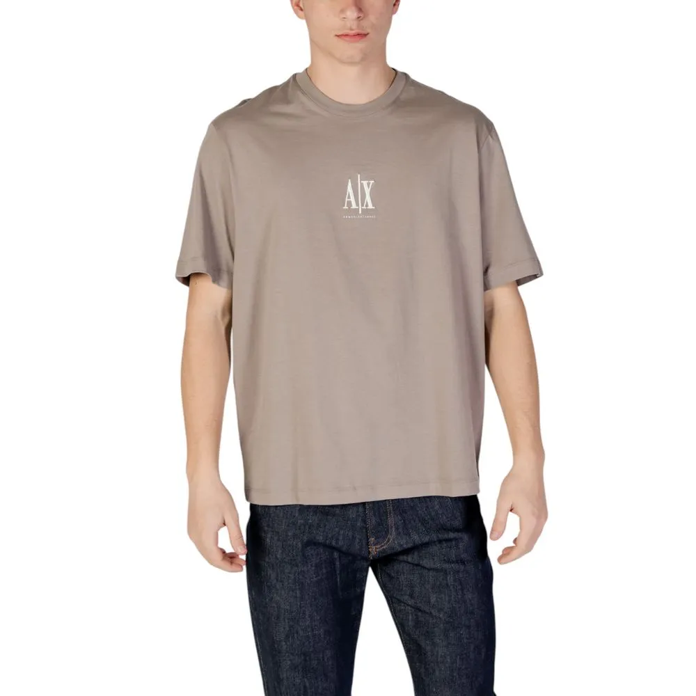 Armani Exchange Men's Brown Cotton T-Shirt