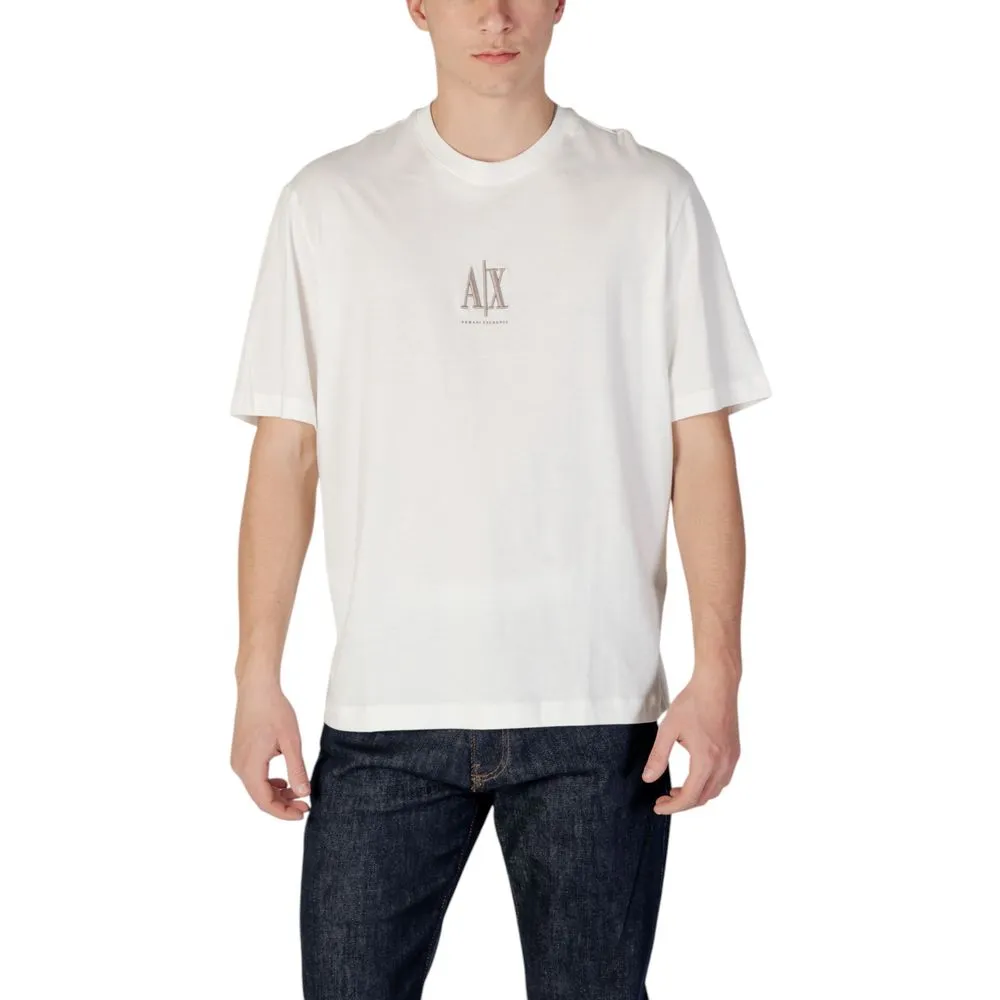 Armani Exchange Men's Cream Cotton T-Shirt