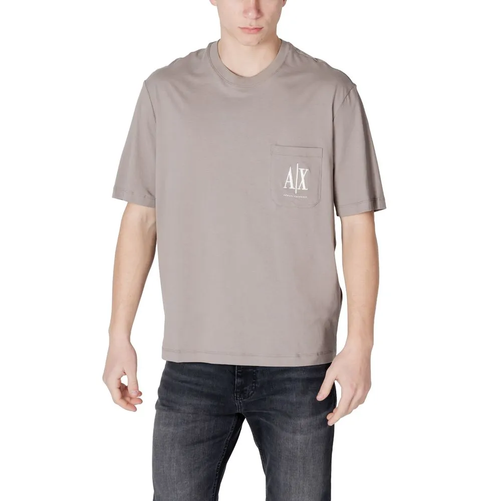 Armani Exchange Men's Brown Cotton T-Shirt