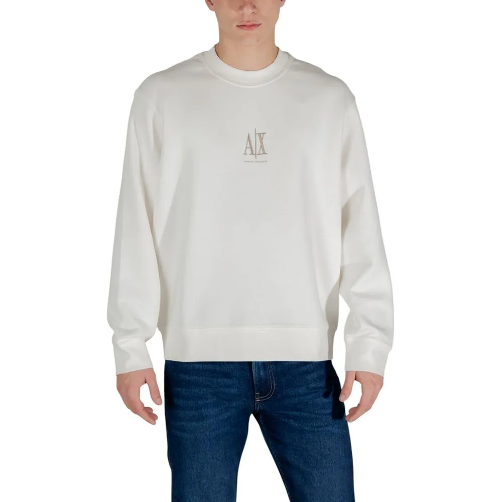 Armani Exchange Men's Cream Cotton Sweater