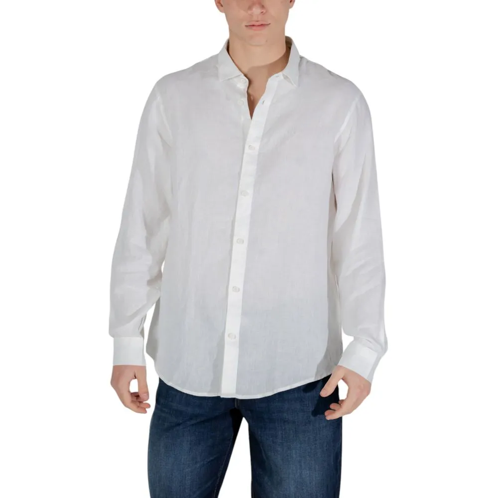 Armani Exchange Men's White Linen Shirt