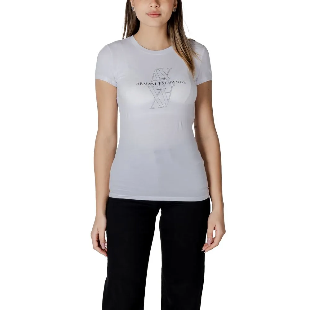 Armani Exchange Women's White Cotton Tops & T-Shirt