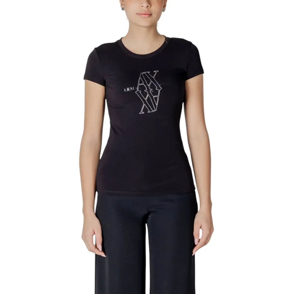 Armani Exchange Women's Black Cotton Tops & T-Shirt