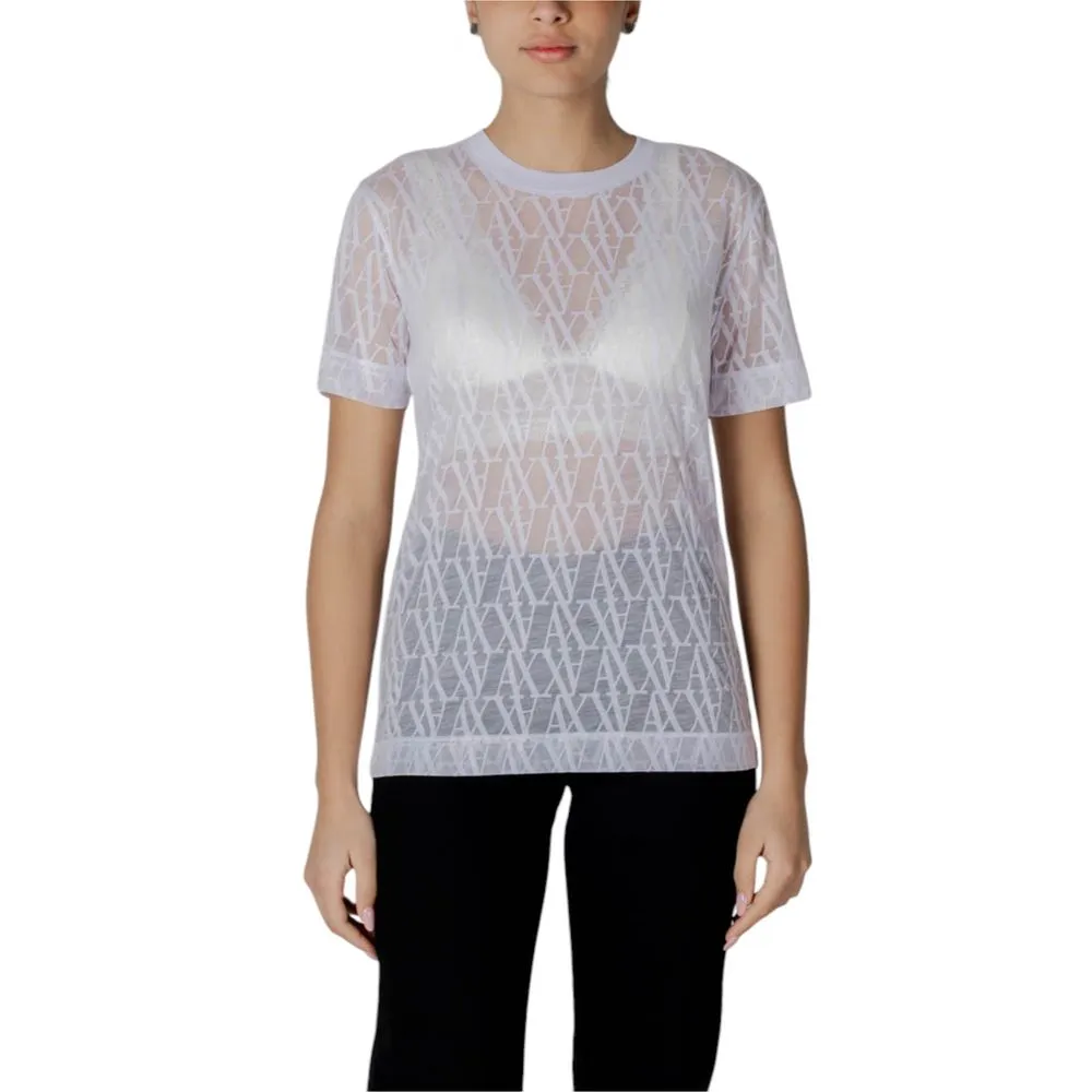 Armani Exchange Women's White Polyester Tops & T-Shirt