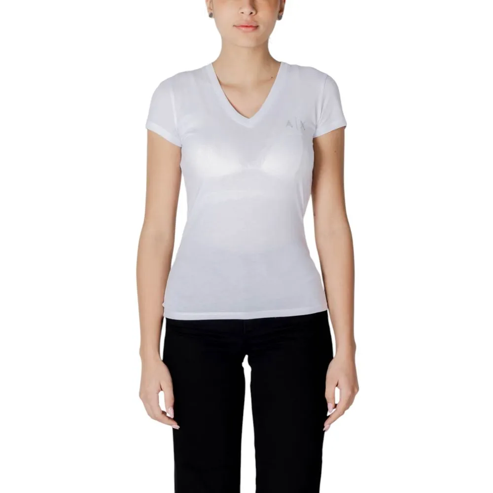 Armani Exchange Women's White Cotton Tops & T-Shirt