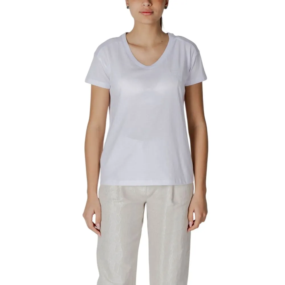 Armani Exchange Women's White Cotton Tops & T-Shirt