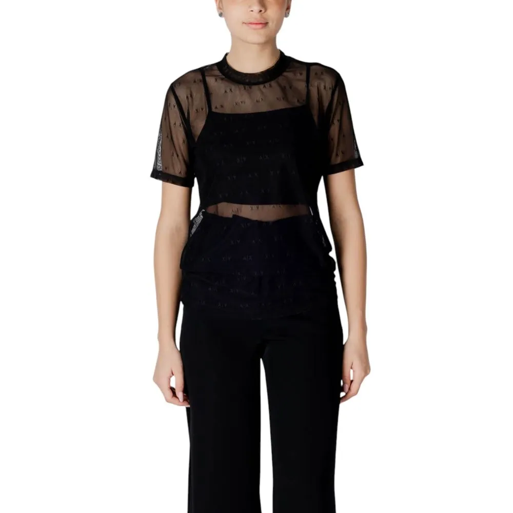 Armani Exchange Women's Black Polyamide Tops & T-Shirt