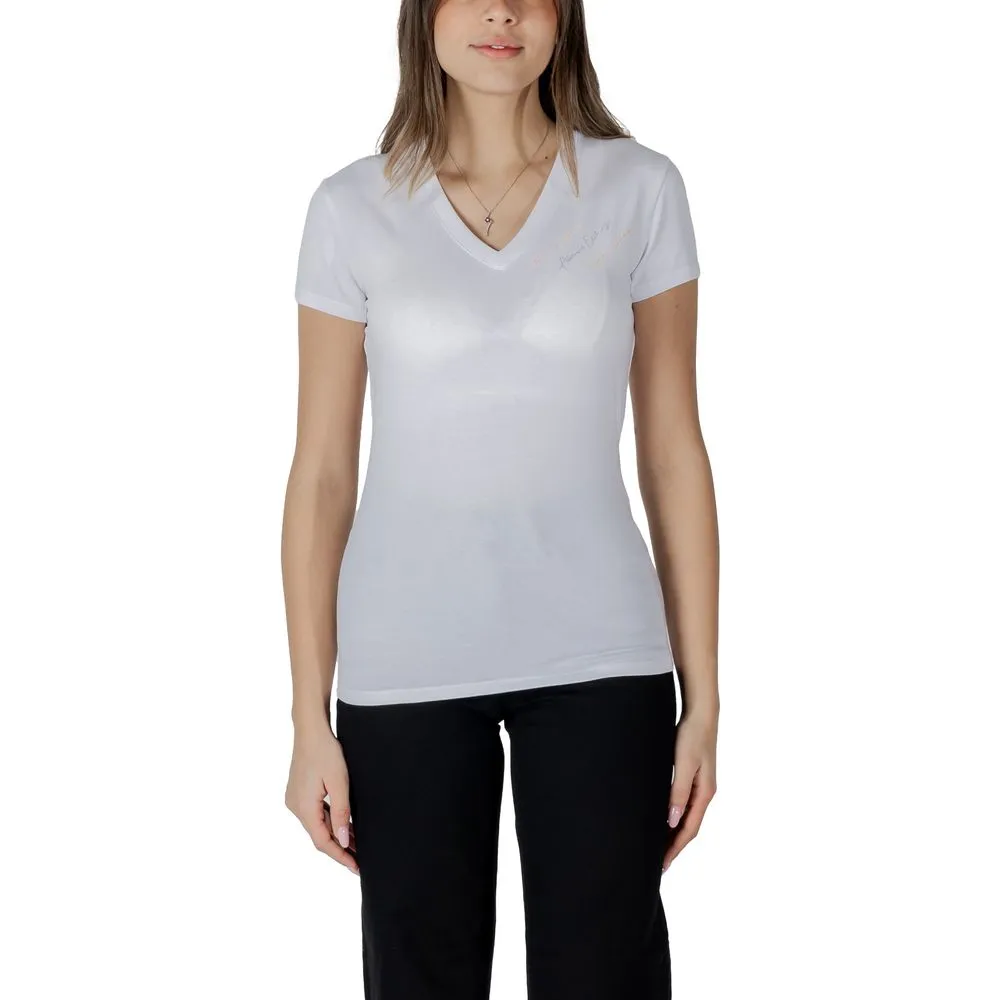 Armani Exchange Women's White Cotton Tops & T-Shirt