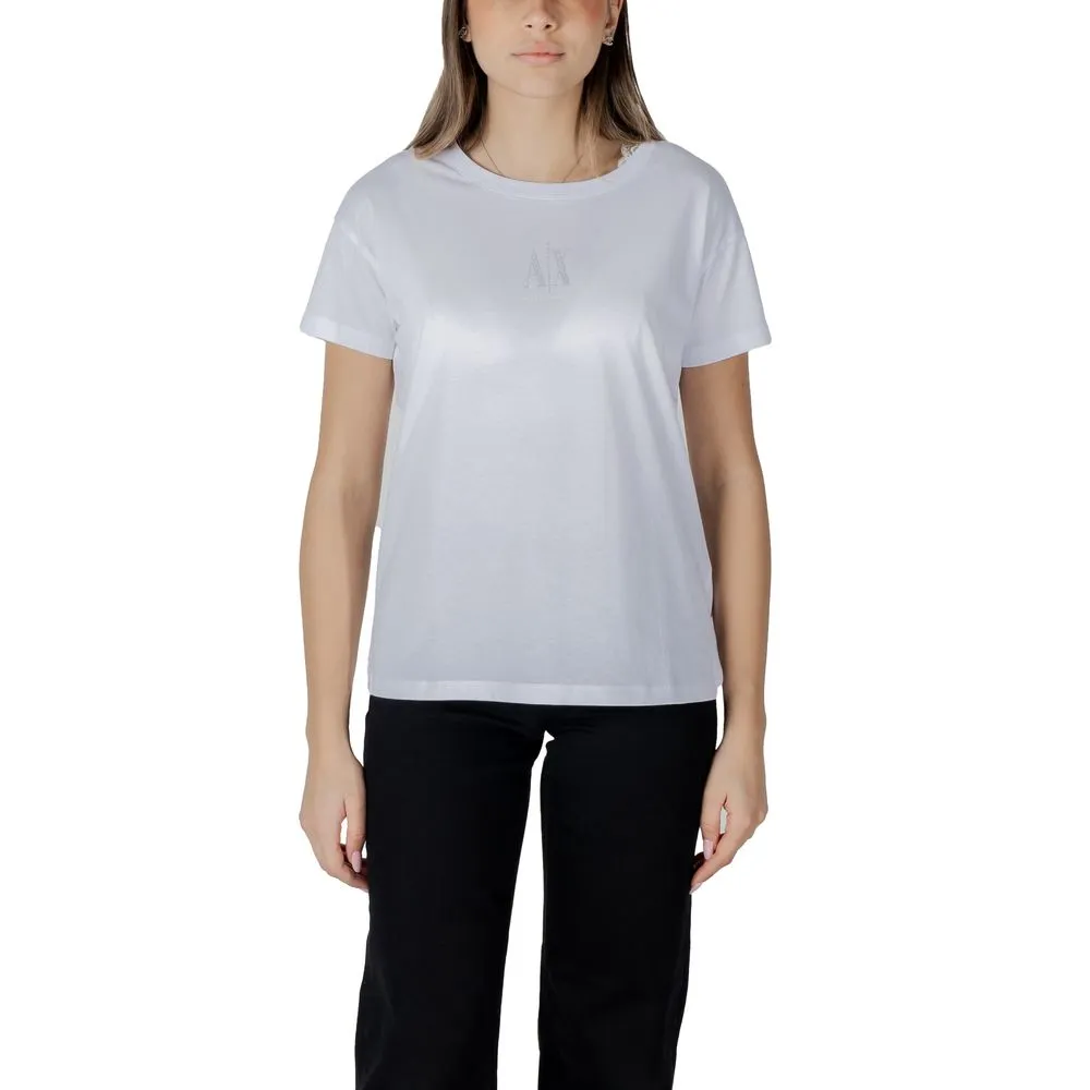 Armani Exchange Women's White Cotton Tops & T-Shirt