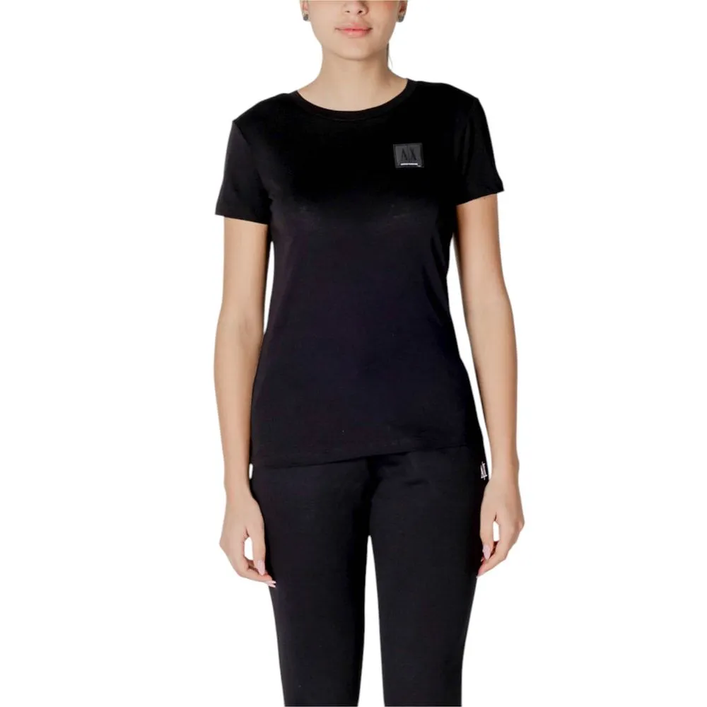 Armani Exchange Women's Black Cotton Tops & T-Shirt