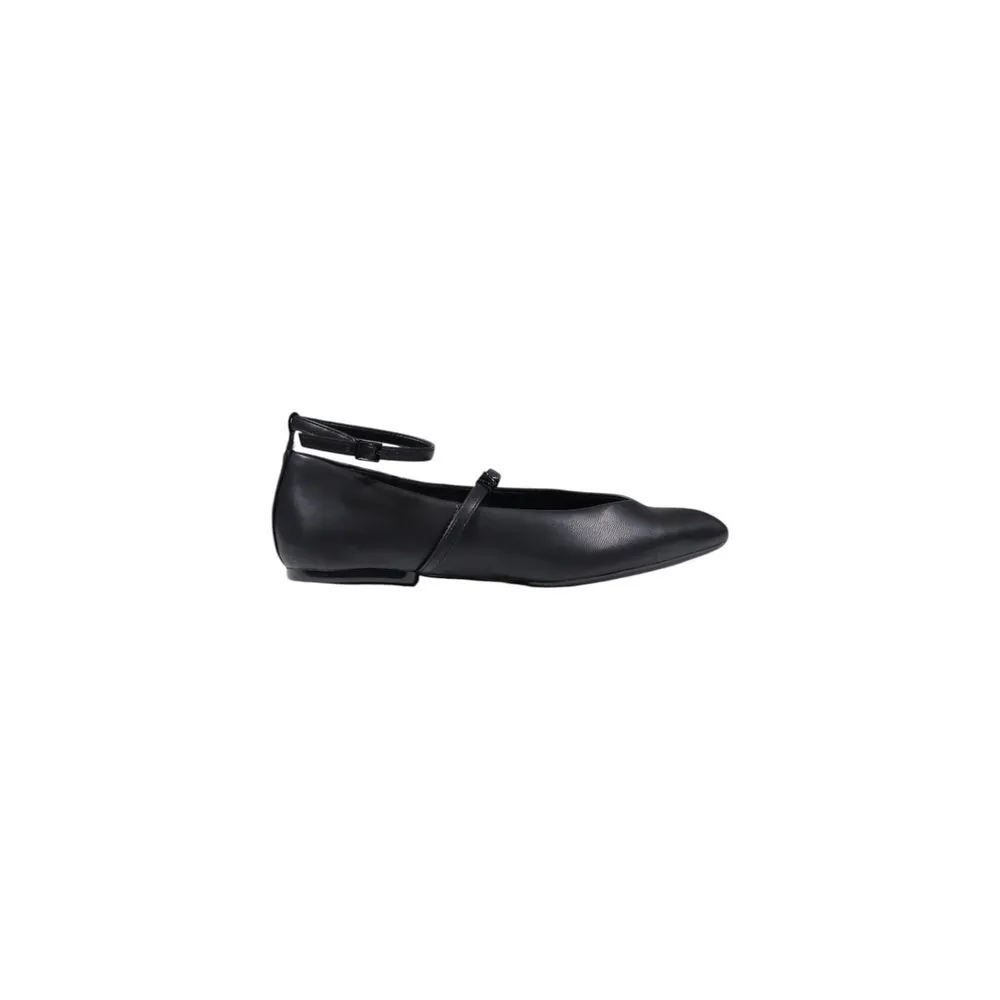 Armani Exchange Women's Black Polyester Flat Shoe