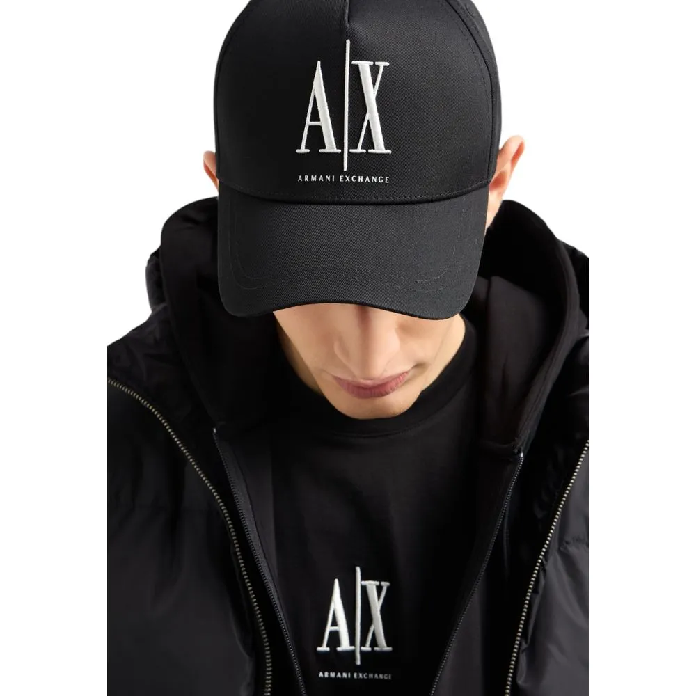 Armani Exchange Men's Black Cotton Hats & Cap