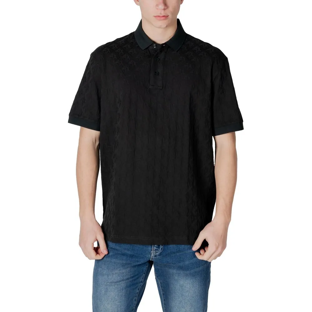 Armani Exchange Men's Black Cotton Polo Shirt