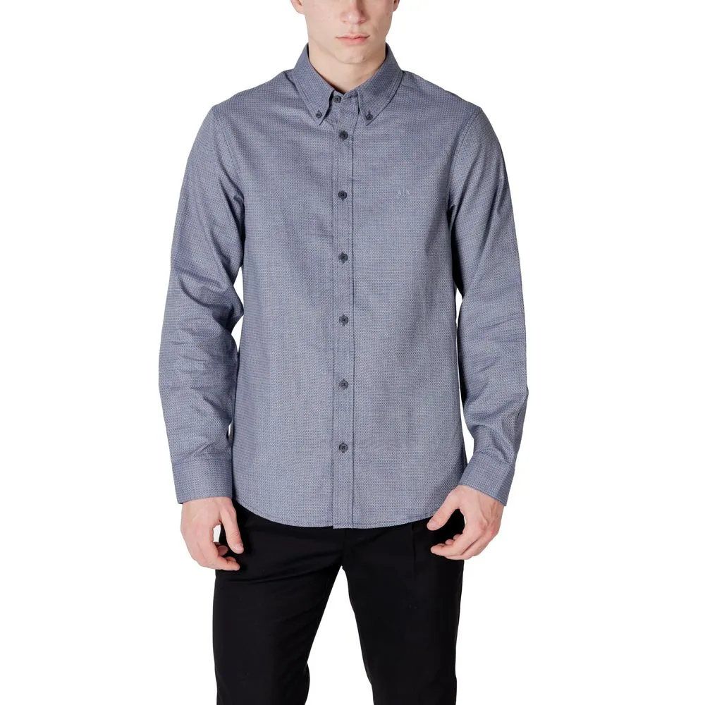 Armani Exchange Men's Blue Cotton Shirt