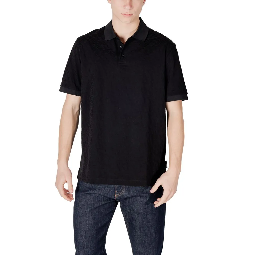 Armani Exchange Men's Black Cotton Polo Shirt