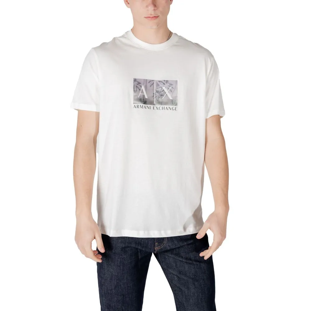 Armani Exchange Men's Cream Cotton T-Shirt