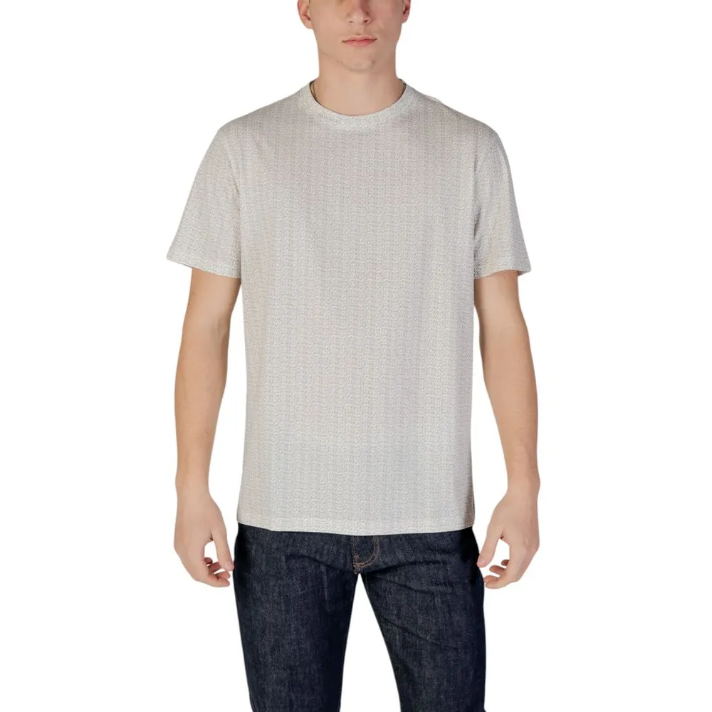 Armani Exchange Men's Cream Cotton T-Shirt