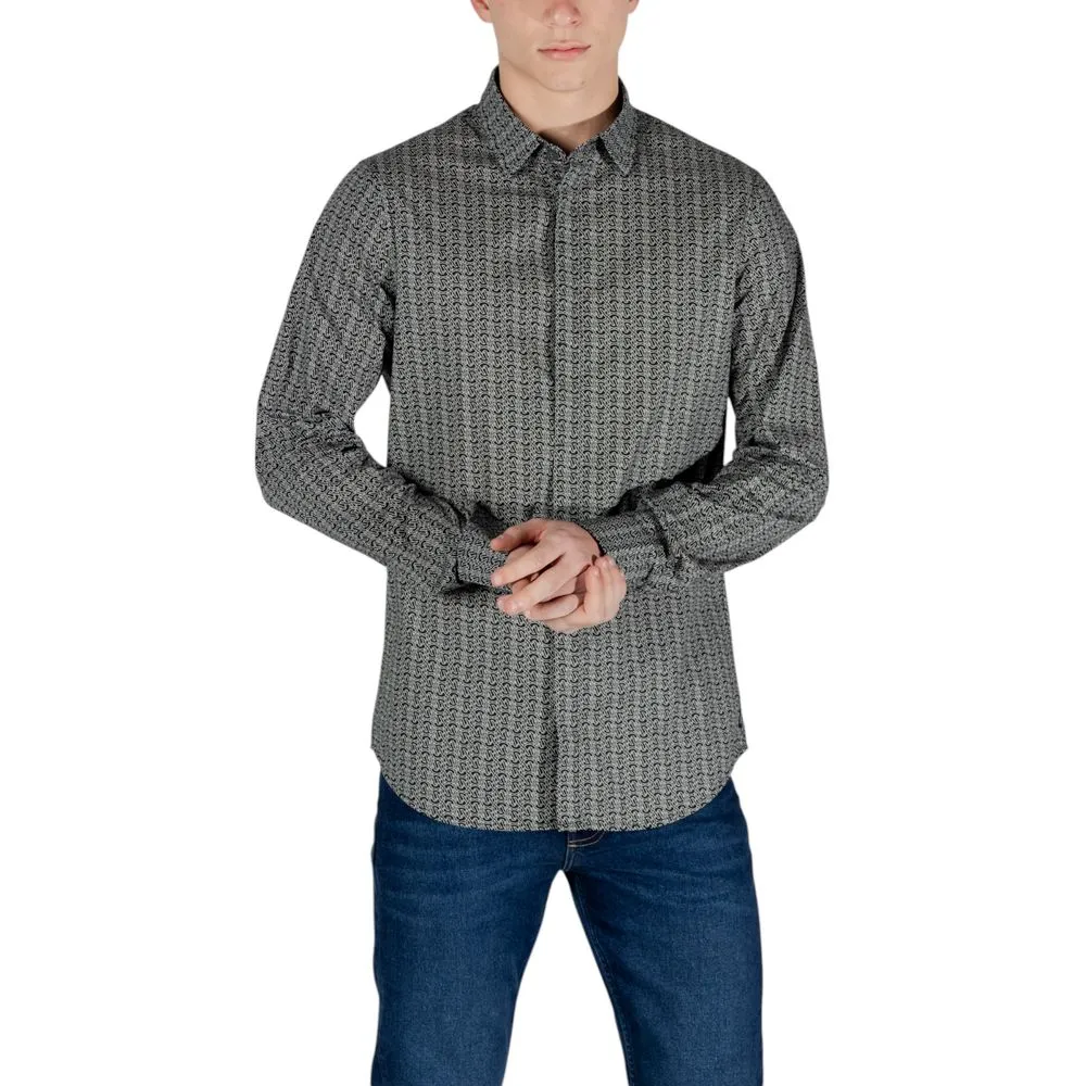 Armani Exchange Men's Black Cotton Shirt