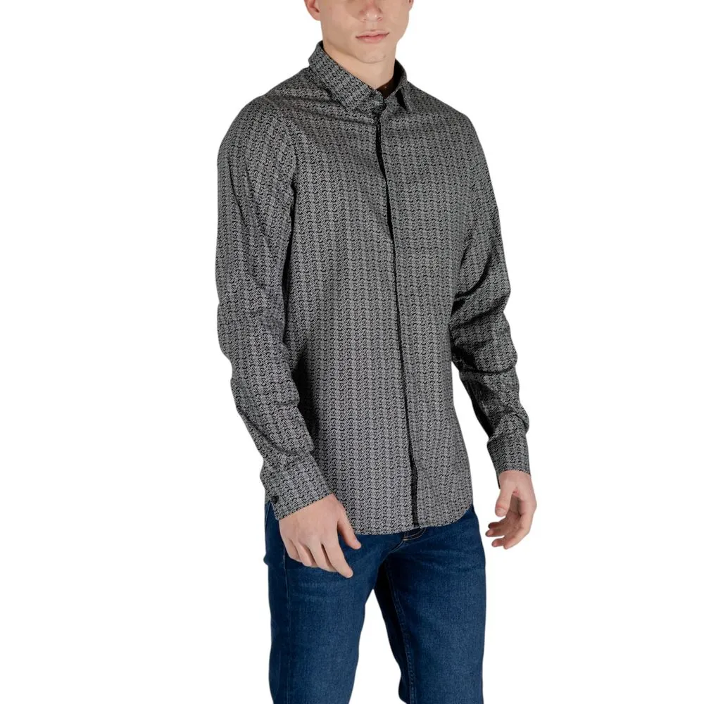 Armani Exchange Men's Black Cotton Shirt