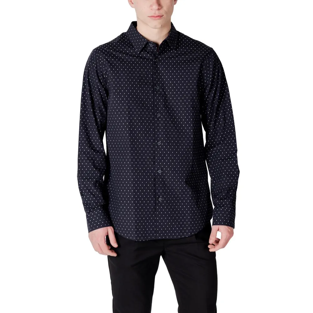 Armani Exchange Men's Blue Cotton Shirt