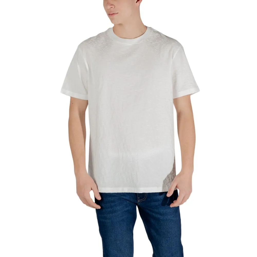 Armani Exchange Men's Cream Cotton T-Shirt