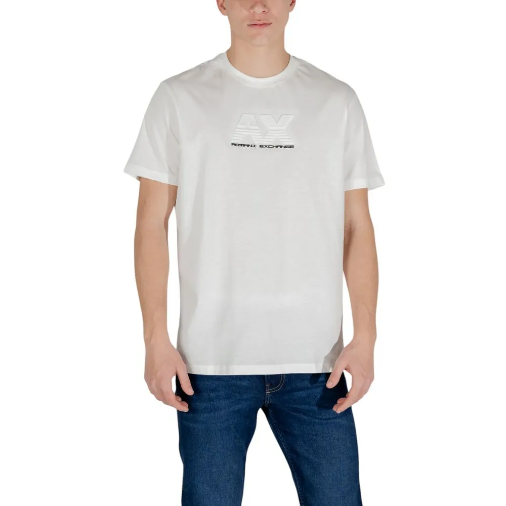 Armani Exchange Men's Cream Cotton T-Shirt