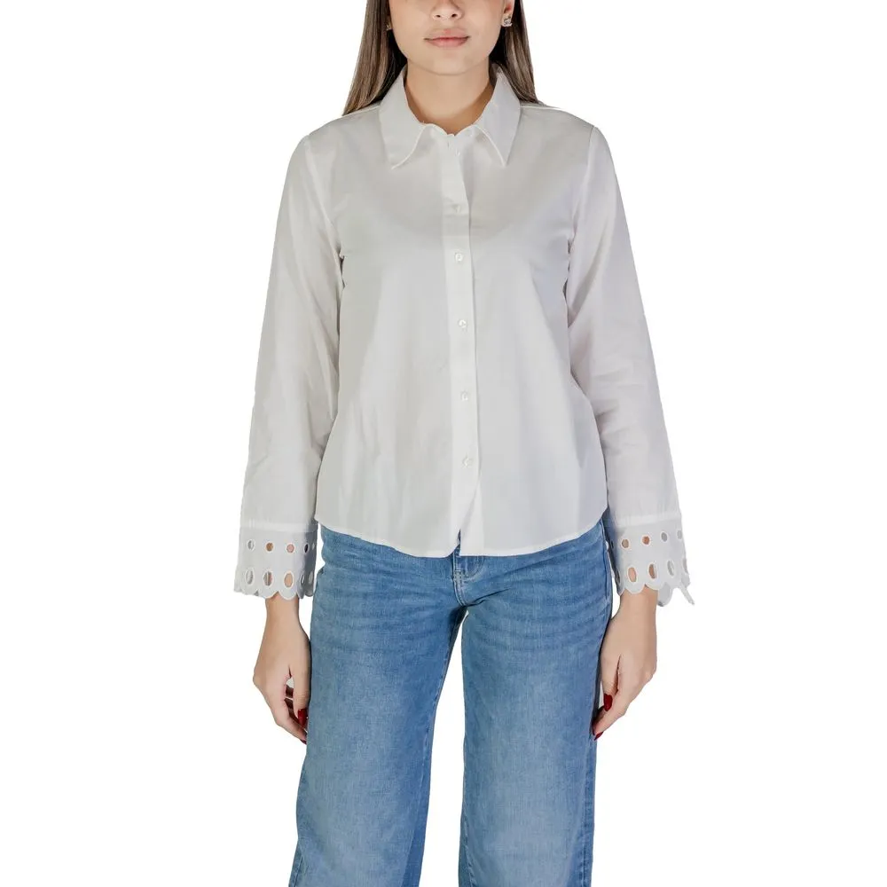 Jacqueline De Yong Women's White Cotton Sweater
