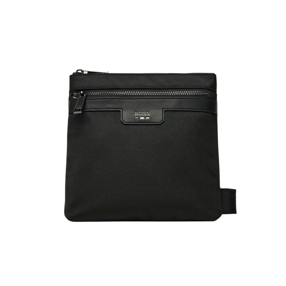 Hugo Boss Men's Black Recycled Polyester Messenger Bag