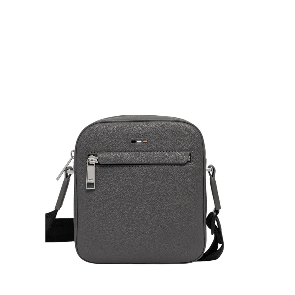 Hugo Boss Men's Gray Recycled Polyethylene Messenger Bag