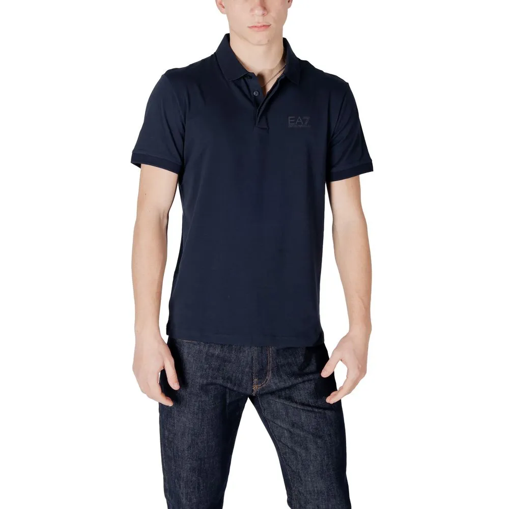 EA7 Emporio Armani Men's Blue Cotton Polo Shirt