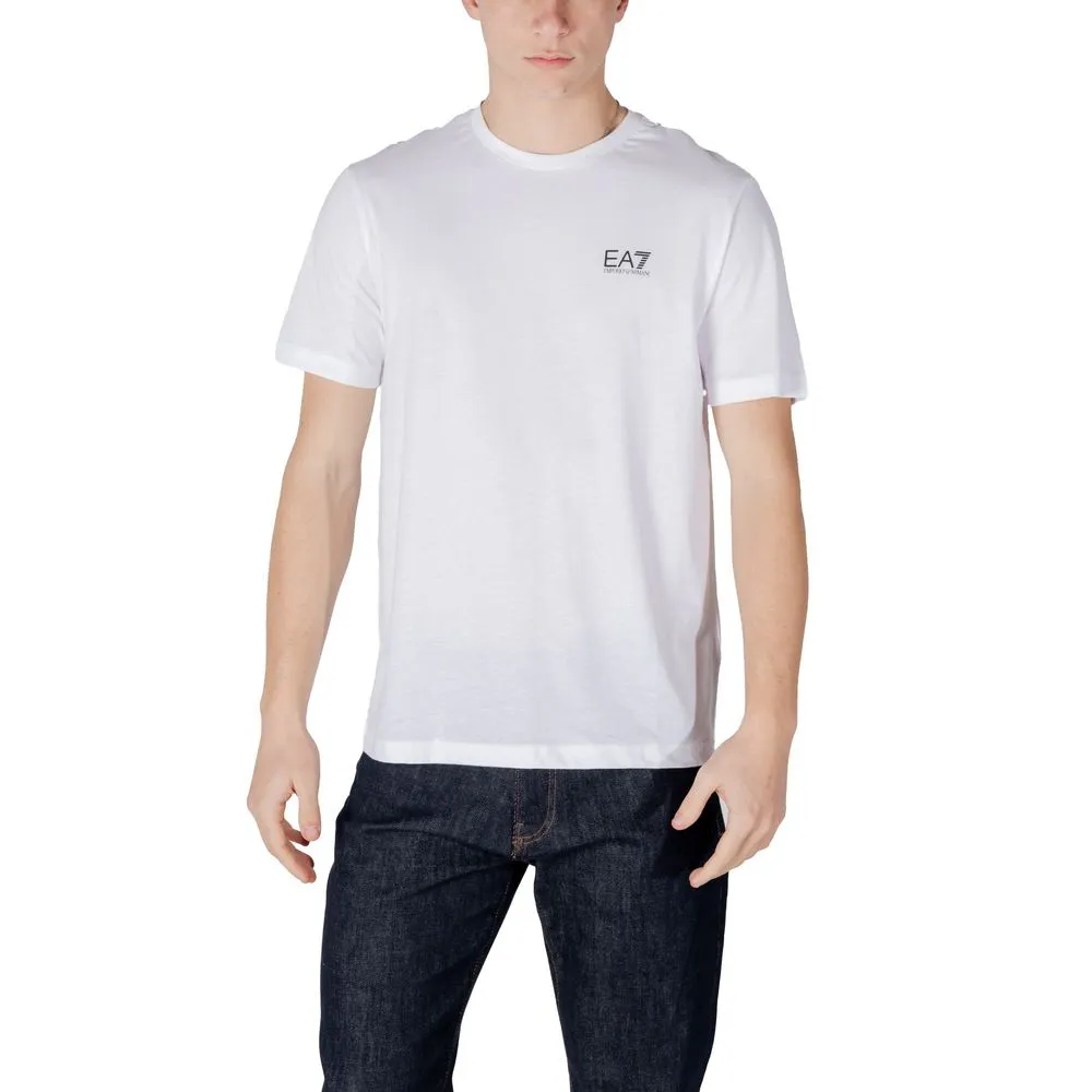 EA7 Emporio Armani Men's Black And White Cotton T-Shirt
