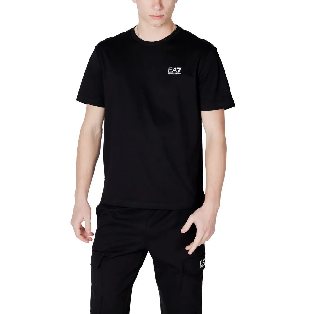 EA7 Emporio Armani Men's Black And White Cotton T-Shirt